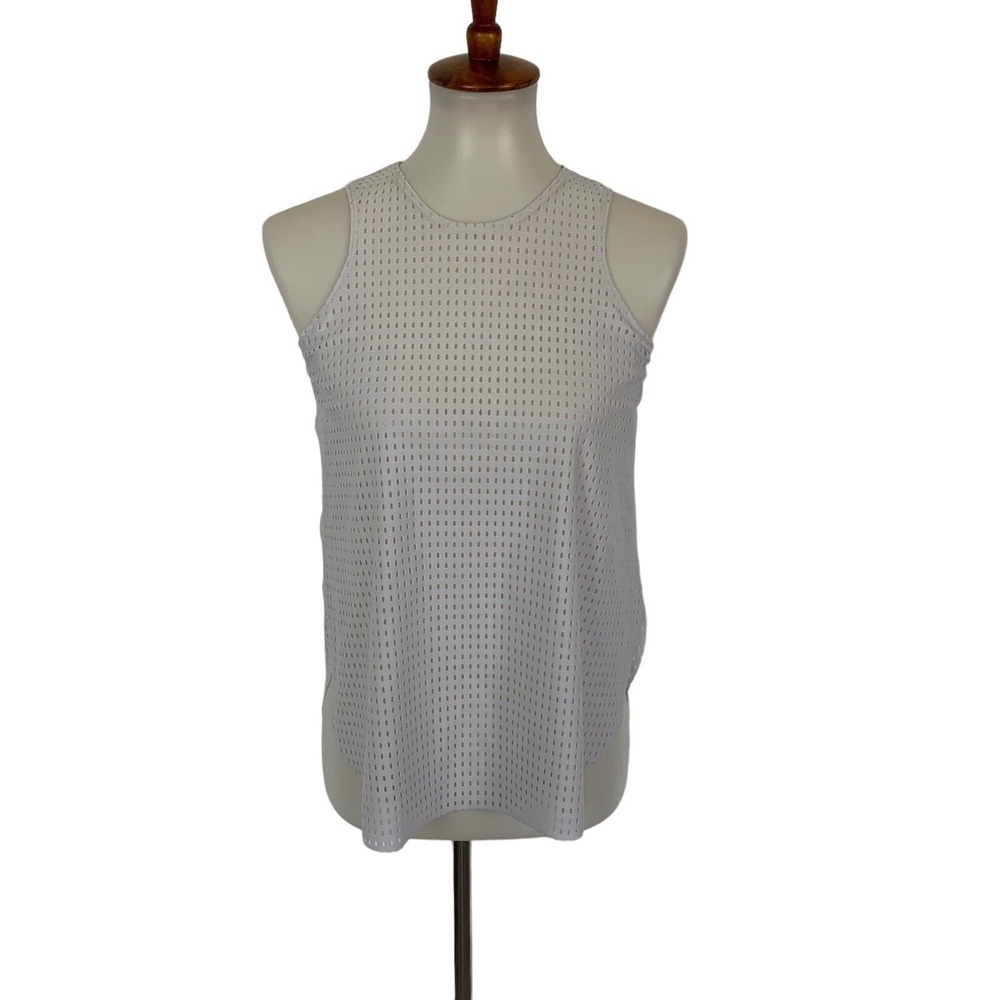 Onzie One Size White Ribbed‎ Tank Top Activewear Athleisure Yoga